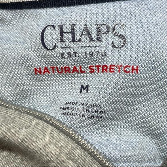 Chaps 1/4 Zip Mock Neck Sweatshirt Mens Size Medium Gray Embroidered - Picture 5 of 9